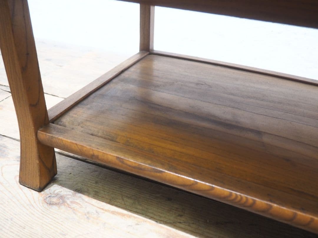 1309 欅のレトロな陳列台　展示台　花台　ローテーブル　和モダン　アンティーク