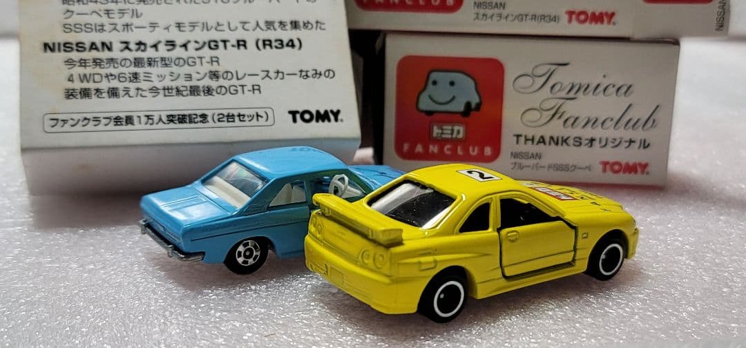 【送料無料】未使用！ 2台セット ブルーバード GTR R34 ミニカー トミカ