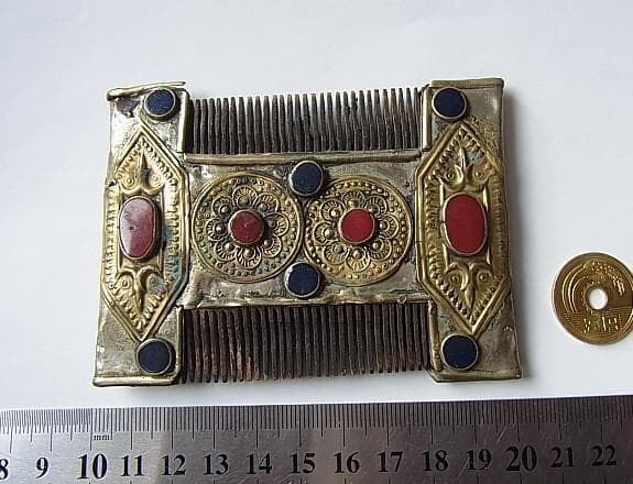 ★X1701★アンティーク　櫛　トルクメニスタン　髪飾　装身具　装飾品