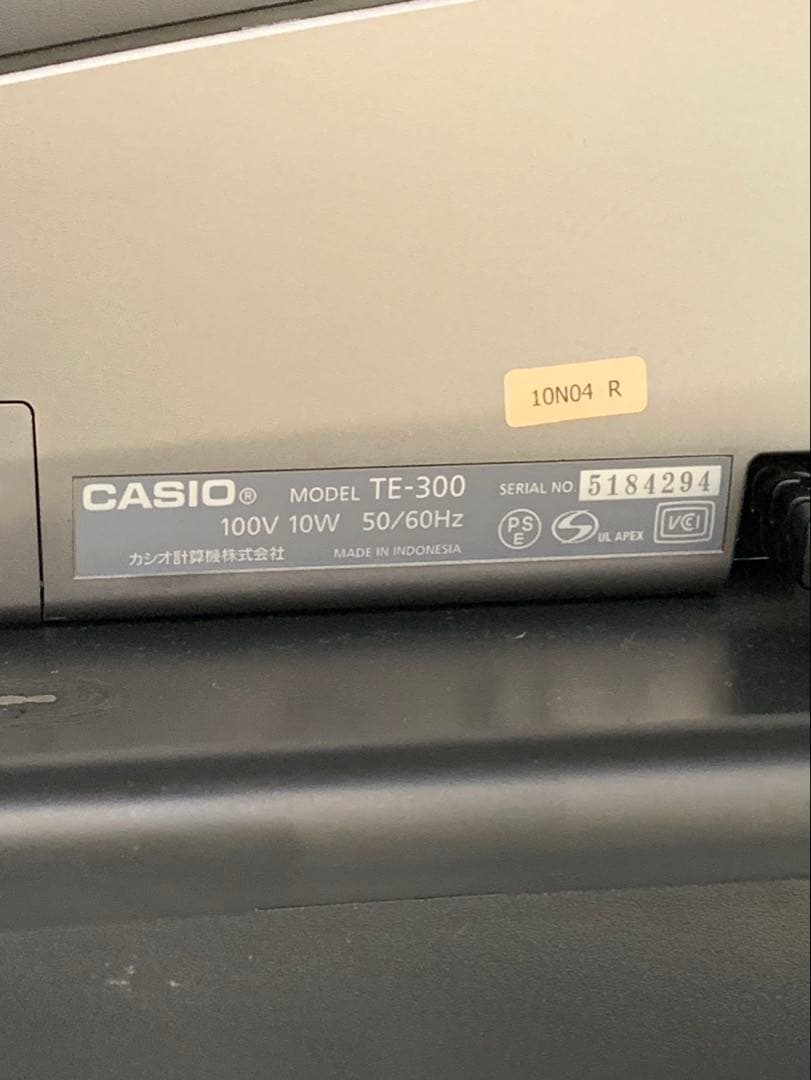 CASIO TE-300 電子レジスター ブラック 【動作確認・初期化設定済み】