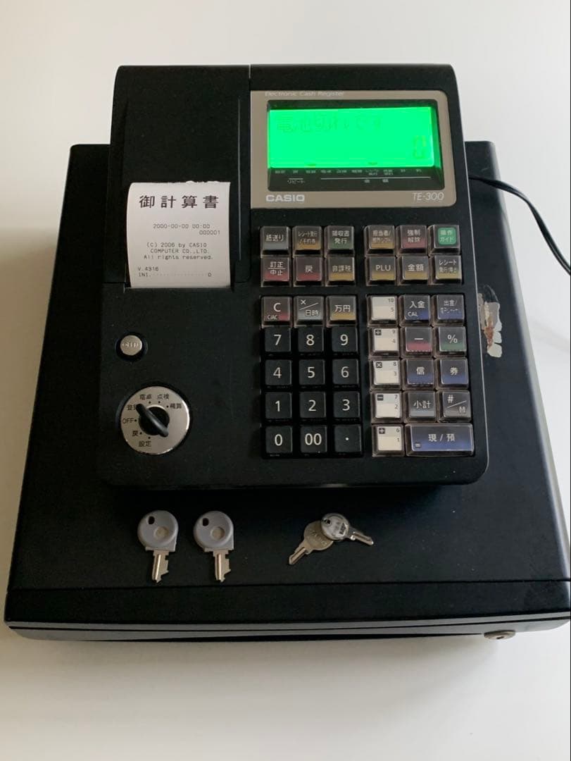 CASIO TE-300 電子レジスター ブラック 【動作確認・初期化設定済み】