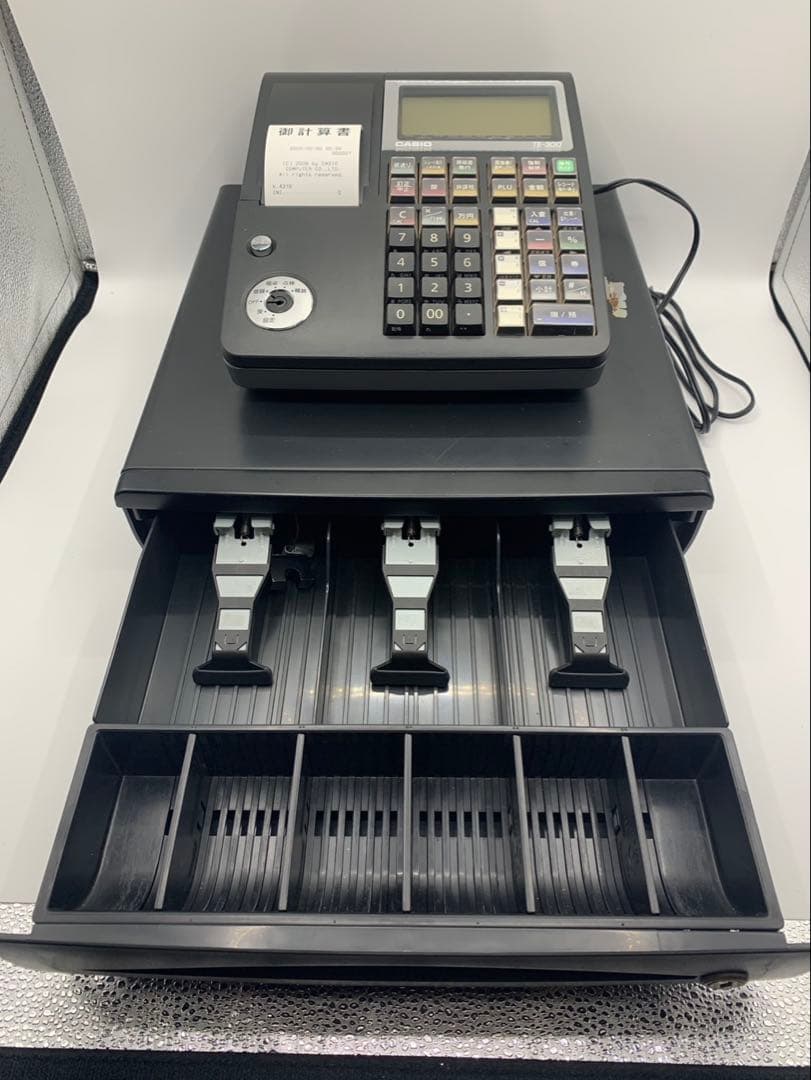 CASIO TE-300 電子レジスター ブラック 【動作確認・初期化設定済み】