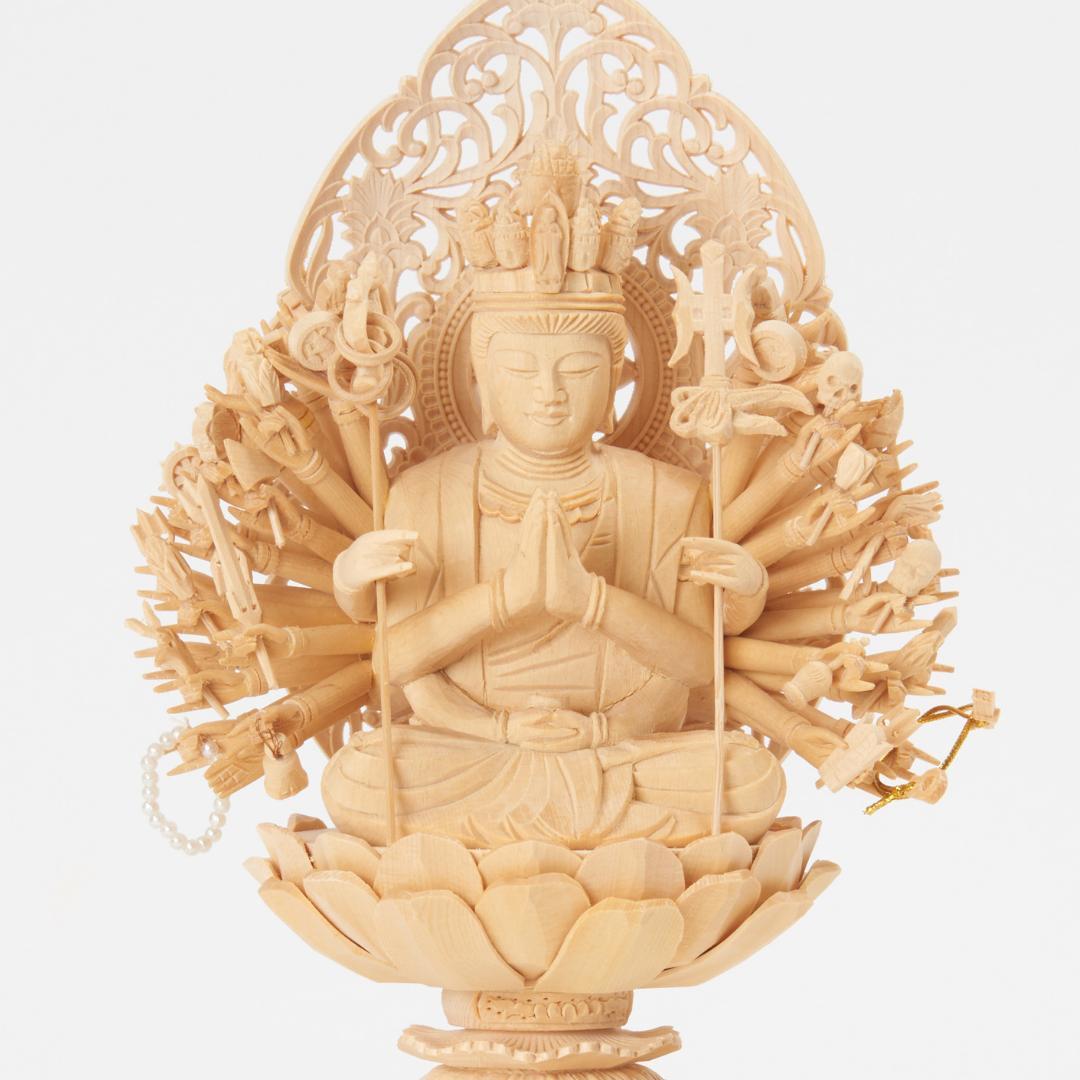 桧　２.５寸　千手観音 仏像 #047