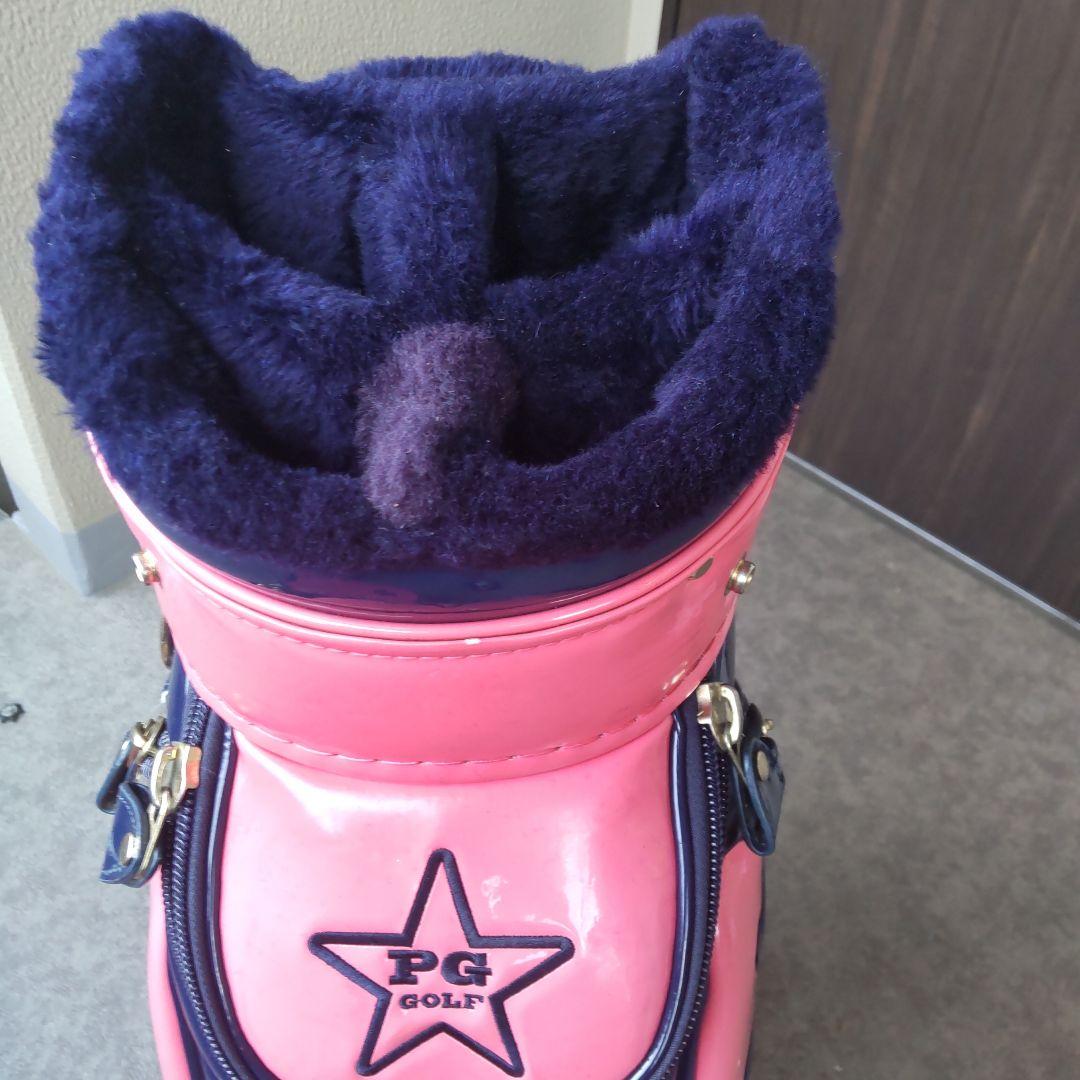 パーリーゲイツ　エナメル キャディーバック　ピンク/ネイビー 9.5型