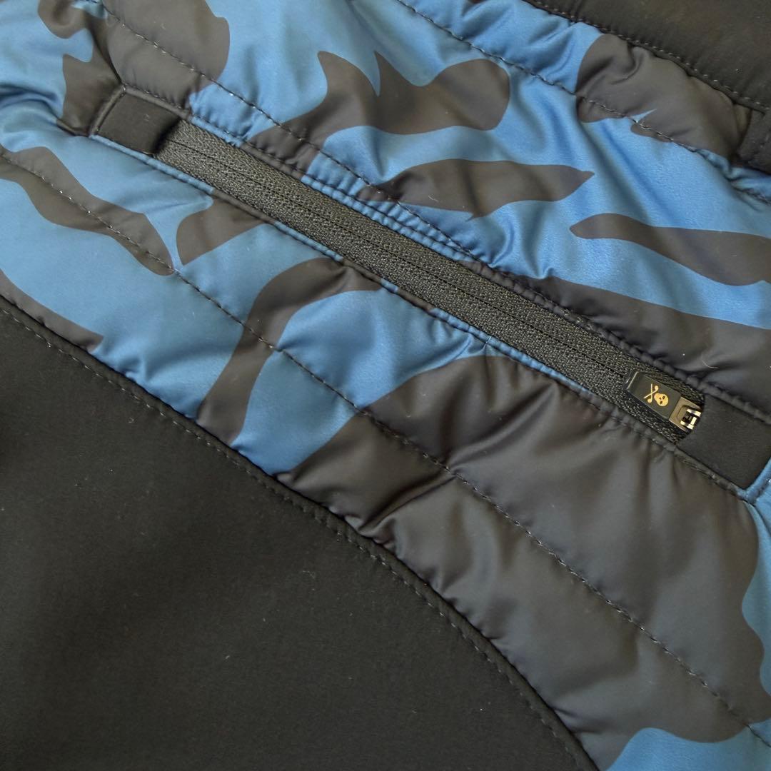 防寒　中綿入り　マークアンドロナ　ダウンパンツ　S〜M相当　黒　迷彩　カモフラ