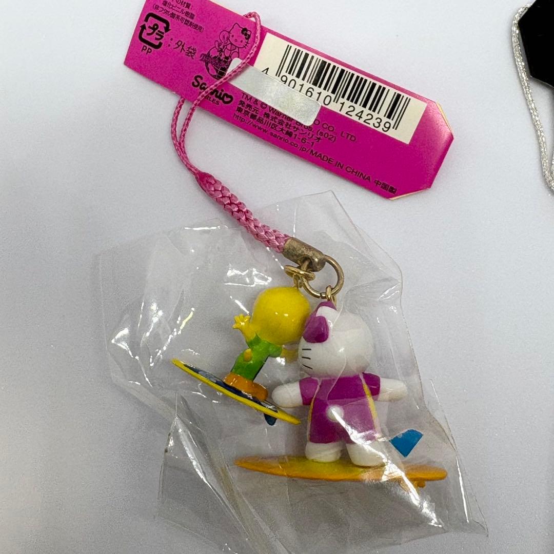 激レア　ハローキティ　トゥイーティー　根付け　ストラップ　サーフィン　バイク