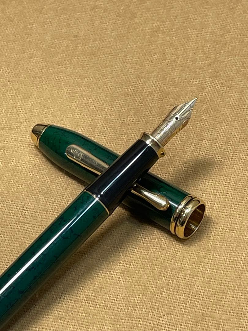 CROSSクロス万年筆タウンゼント マーブルグリーン 14K585 ゴールド金具