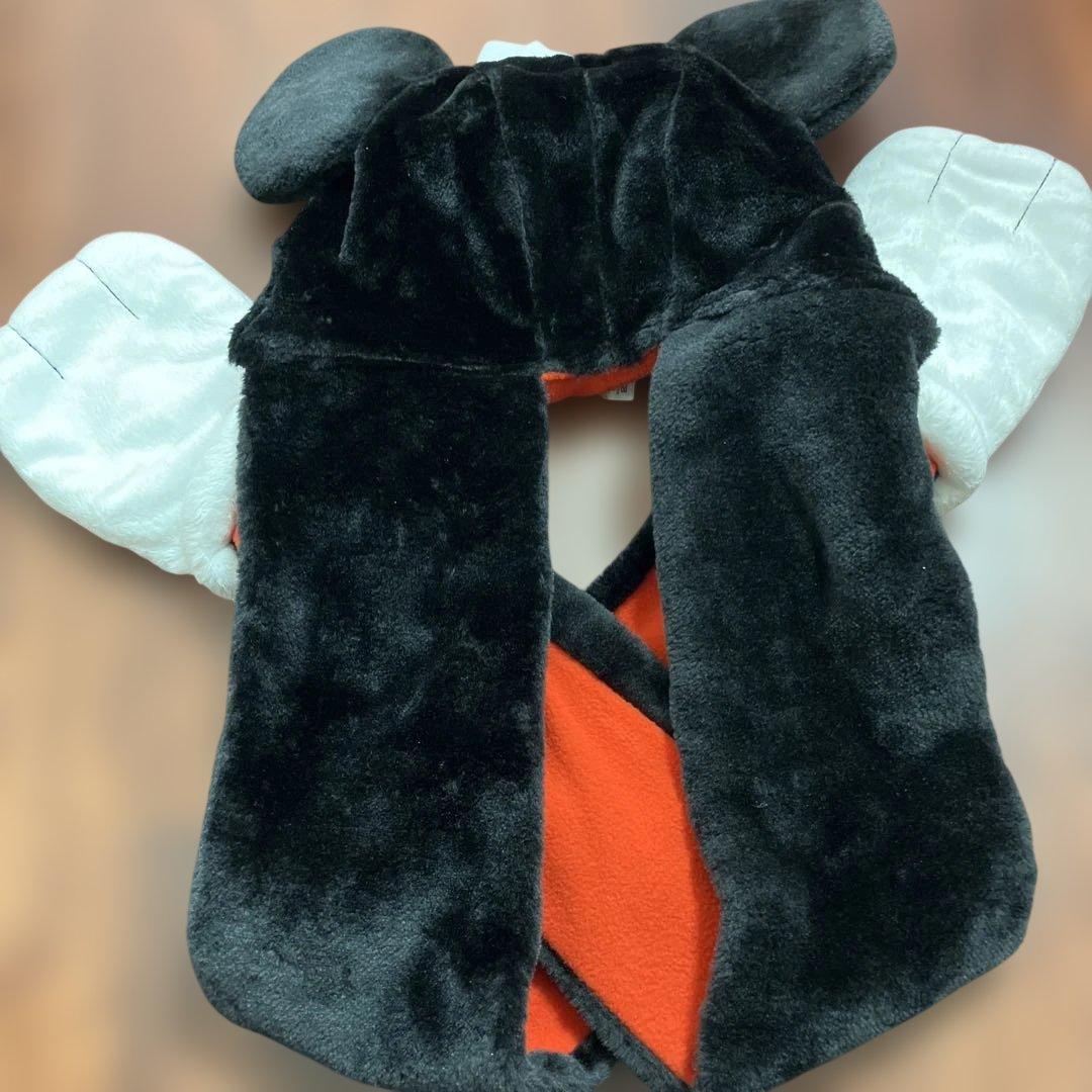 上海　マフラーキャップ　ミッキー　レトロ　被り物