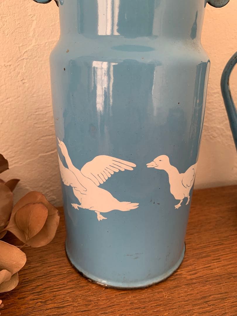 フランス　蚤の市　ホーロー　ポット　ブロカント