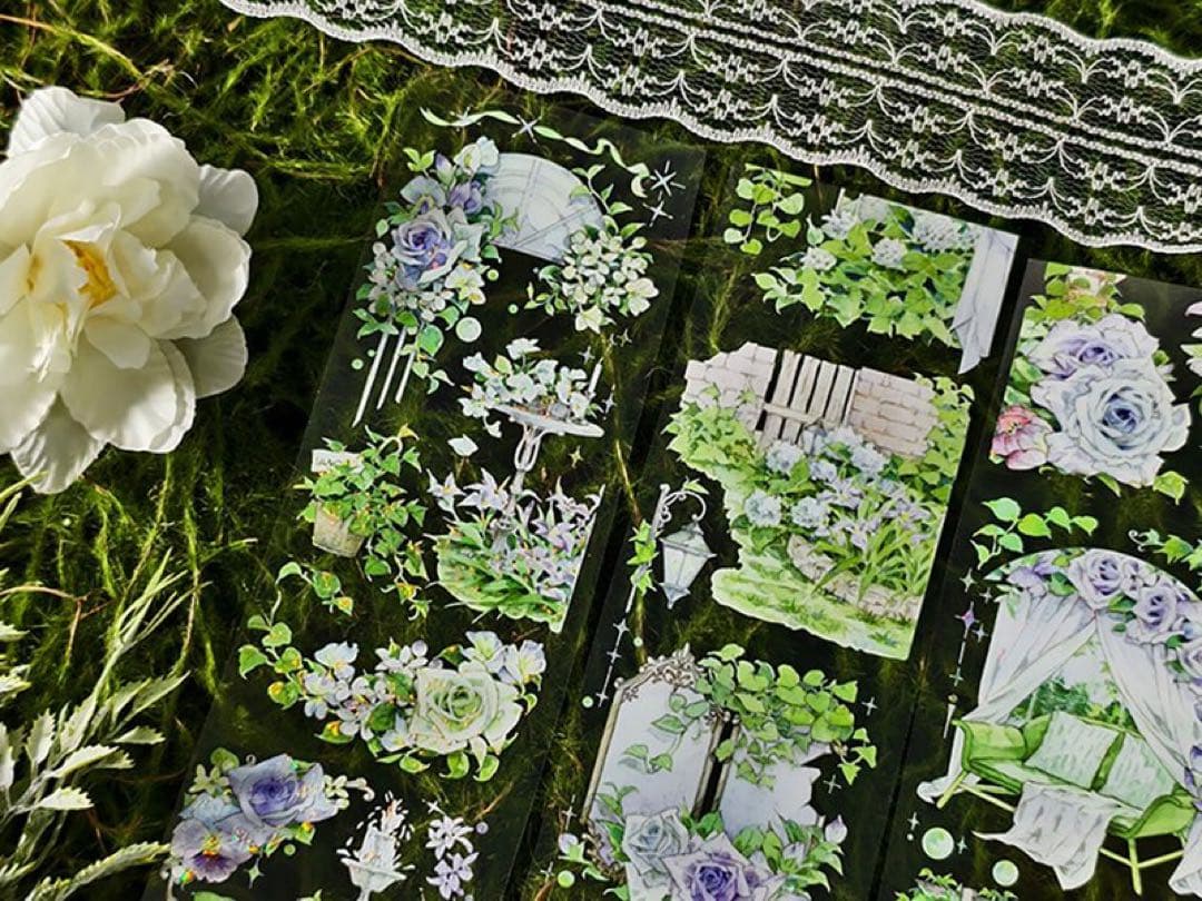 新七天《夏莉花园》海外マスキングテープ　マステ 【2572】