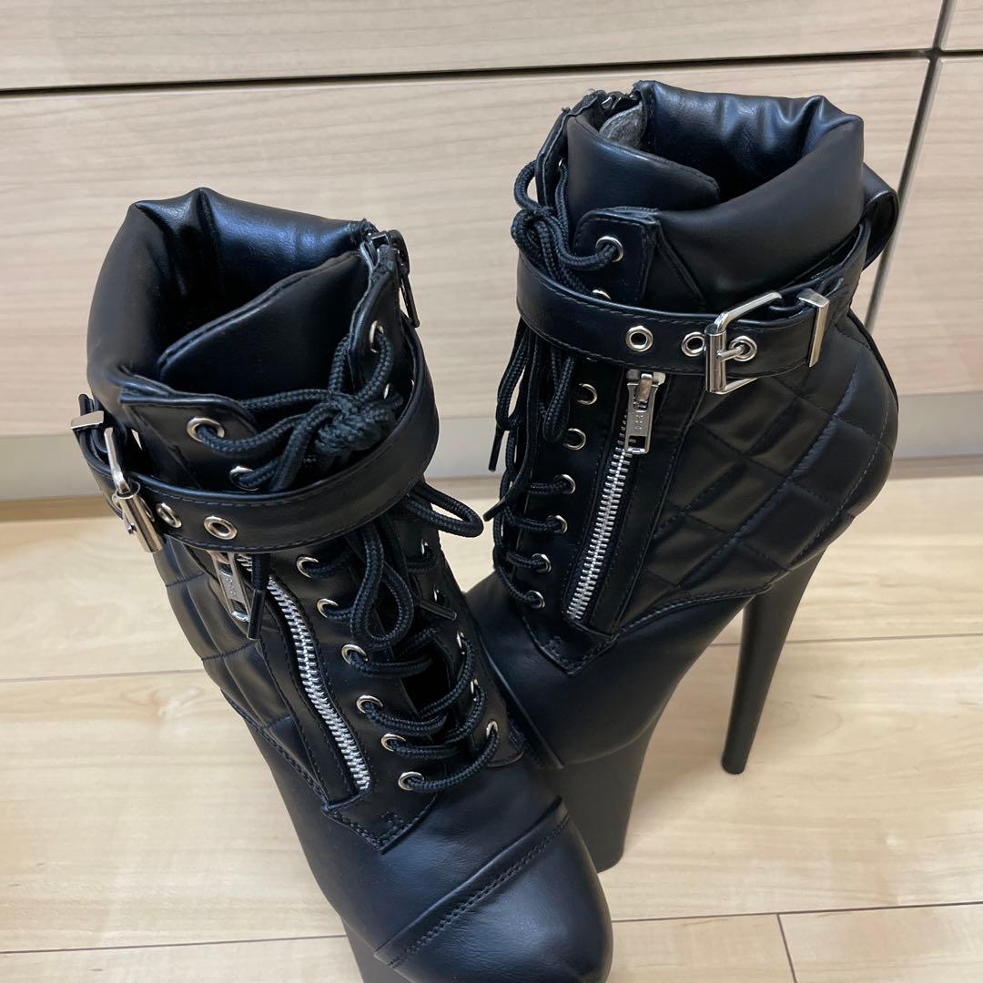 Pleaser ショートブーツ ポールダンス 8インチ サイズ6 ブラック