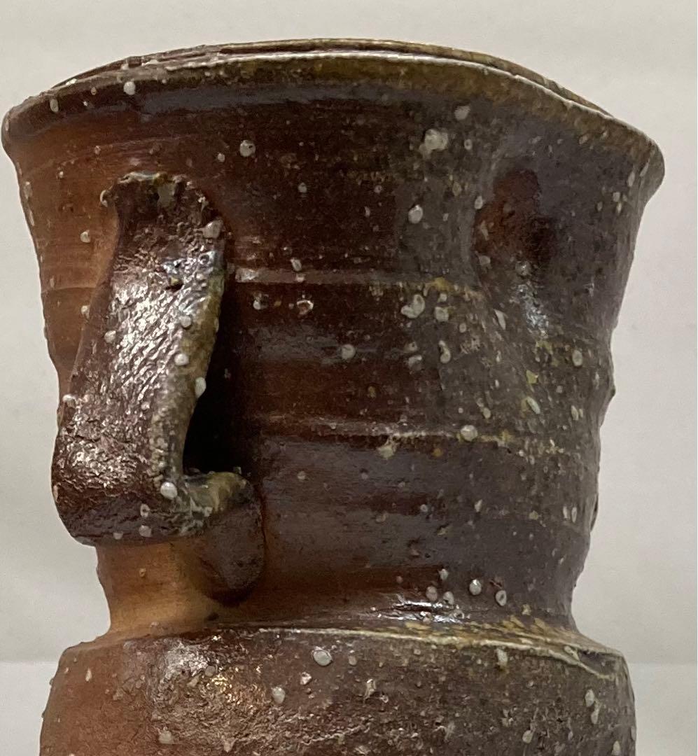 B30b「信楽花入」神山一陶作　共布共箱　宗陶窯　茶道具　花道具