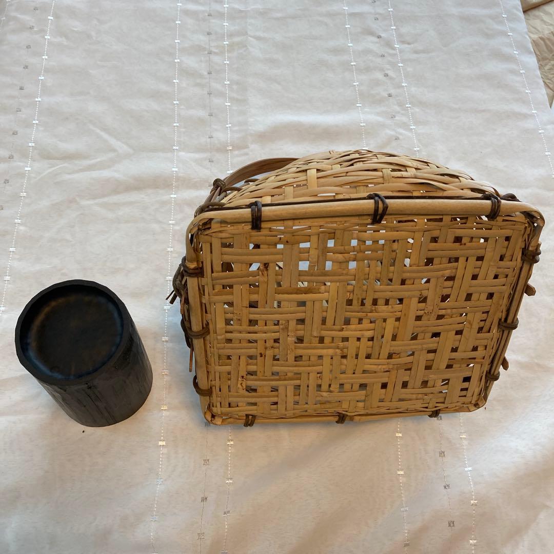 茶道具　花入　宗全籠　 栗田元竺造