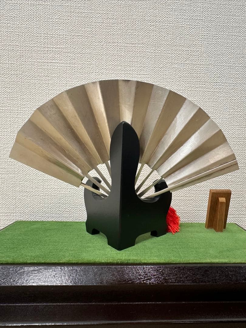 純銀製飾り扇　武峰作　純銀細工