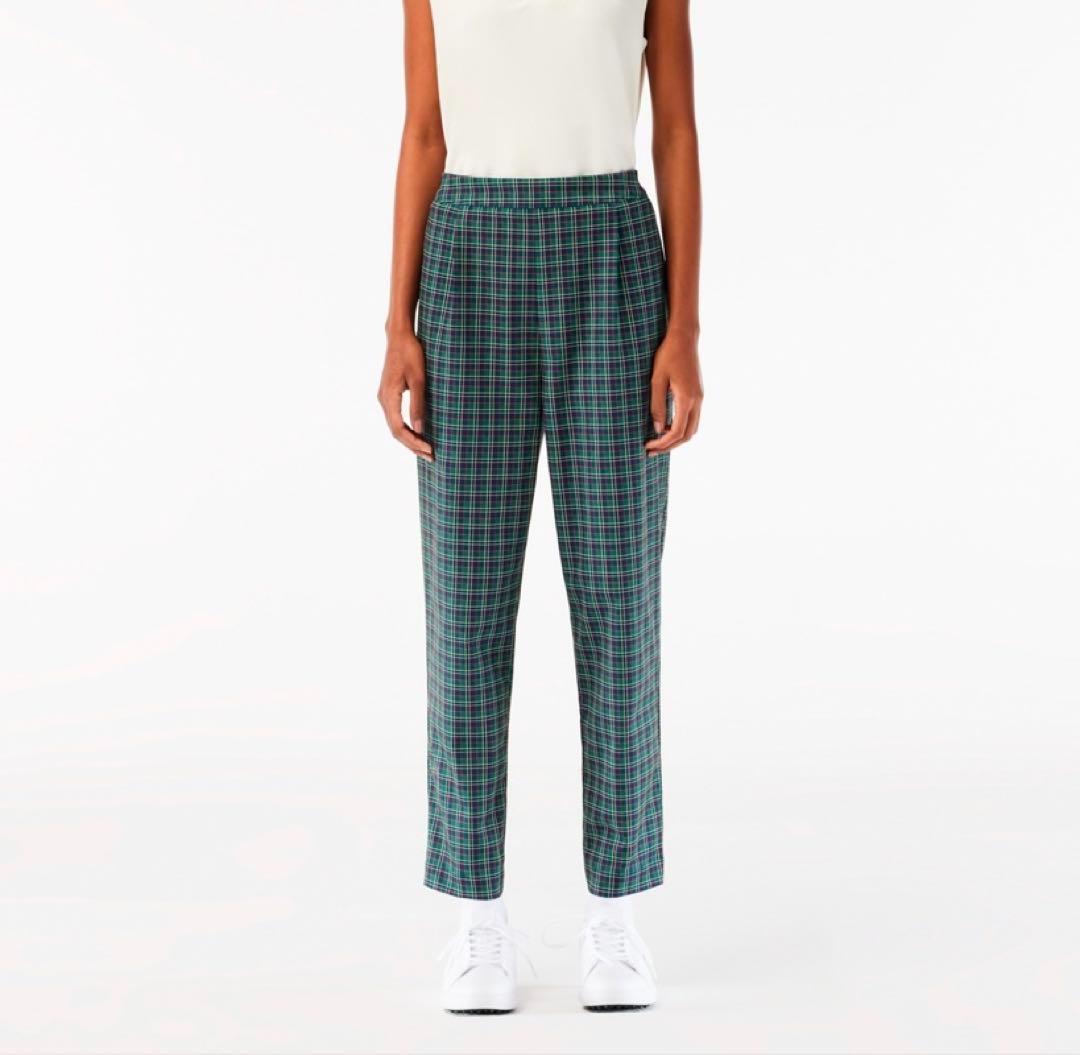 新品 タグ付 ラコステ ゴルフ パンツ チェック柄 レディース XL ◎