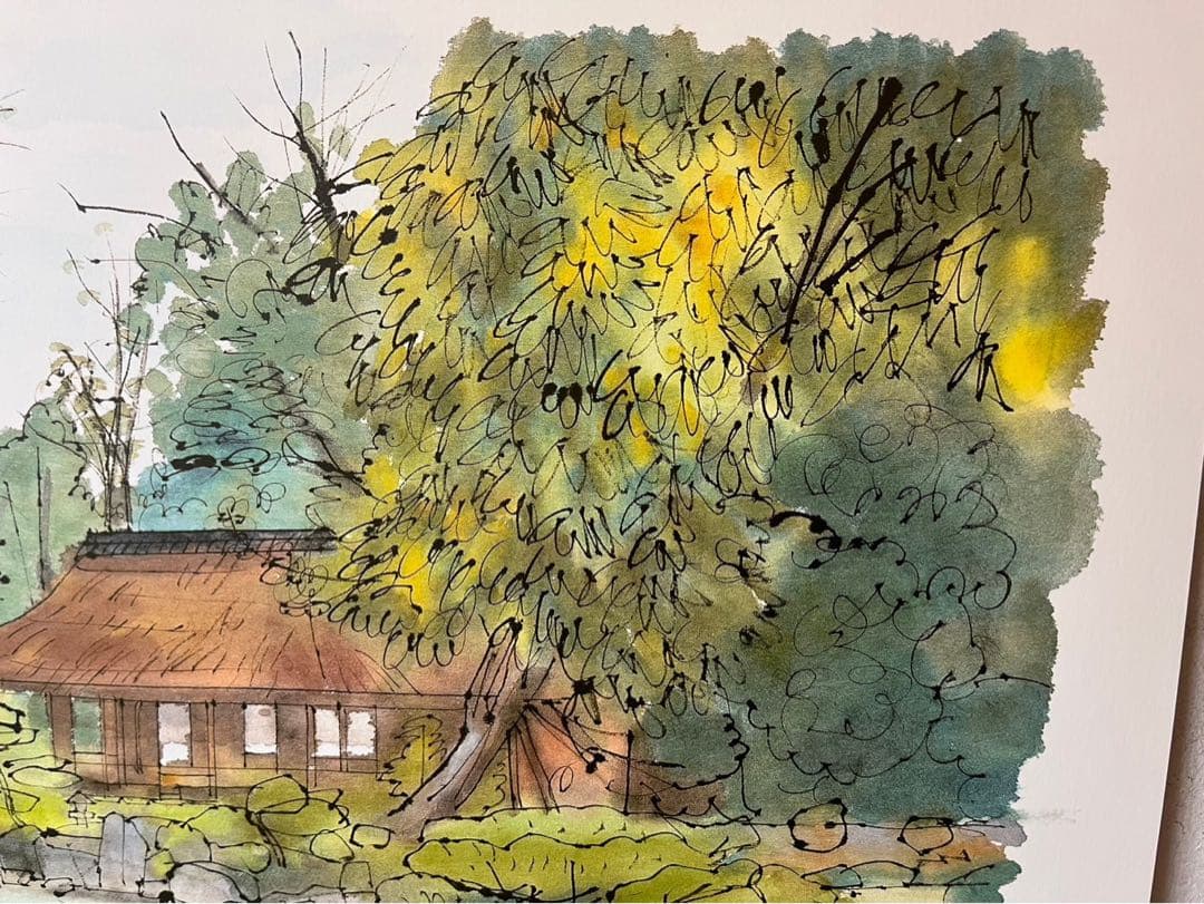 平山邦夫 素描画 平成洛中洛外図 寺 絵