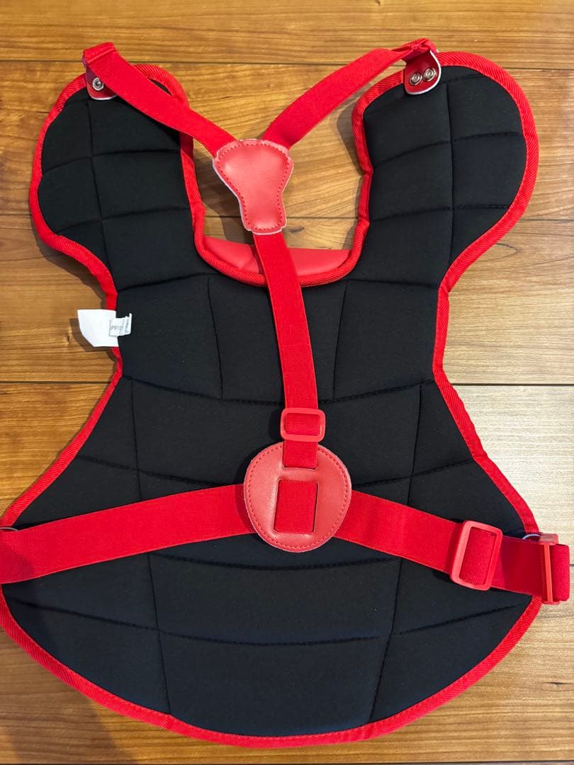 ミズノ　キャッチャー　プロテクター レッド 軟式　Lサイズ　一回使用　防具