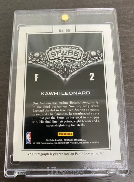 Panini Kawhi Leonard 直筆サイン