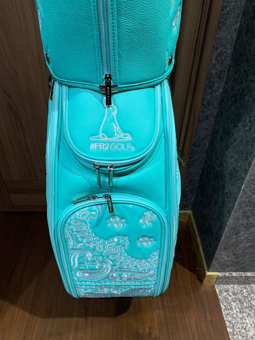 #fr2ゴルフ　沖縄限定　キャディバッグ ティファニーブルー　ペイズリー柄