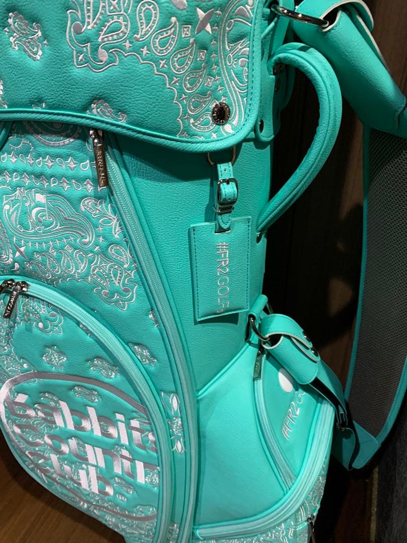 #fr2ゴルフ　沖縄限定　キャディバッグ ティファニーブルー　ペイズリー柄