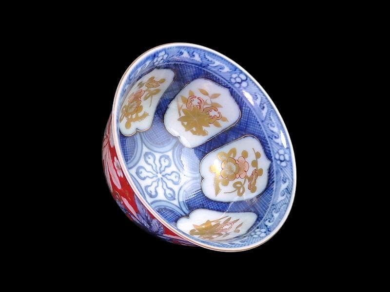 大聖寺伊万里　金襴手　梅に柘榴　蕪の図　大振向付　N974AS-CYz