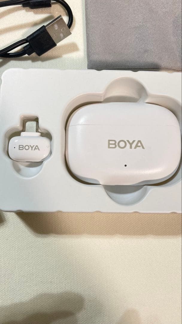 BOYA mini ワイヤレスマイクセットUSB-C&Lightning(白)
