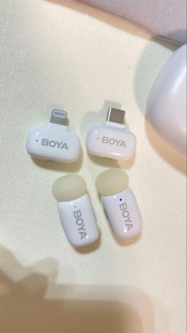 BOYA mini ワイヤレスマイクセットUSB-C&Lightning(白)