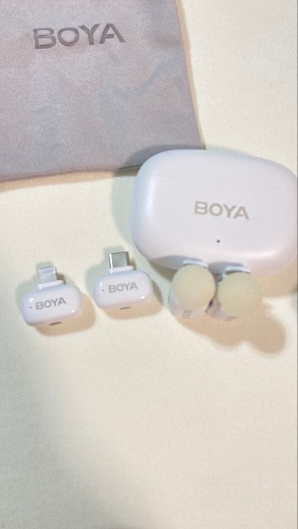 BOYA mini ワイヤレスマイクセットUSB-C&Lightning(白)