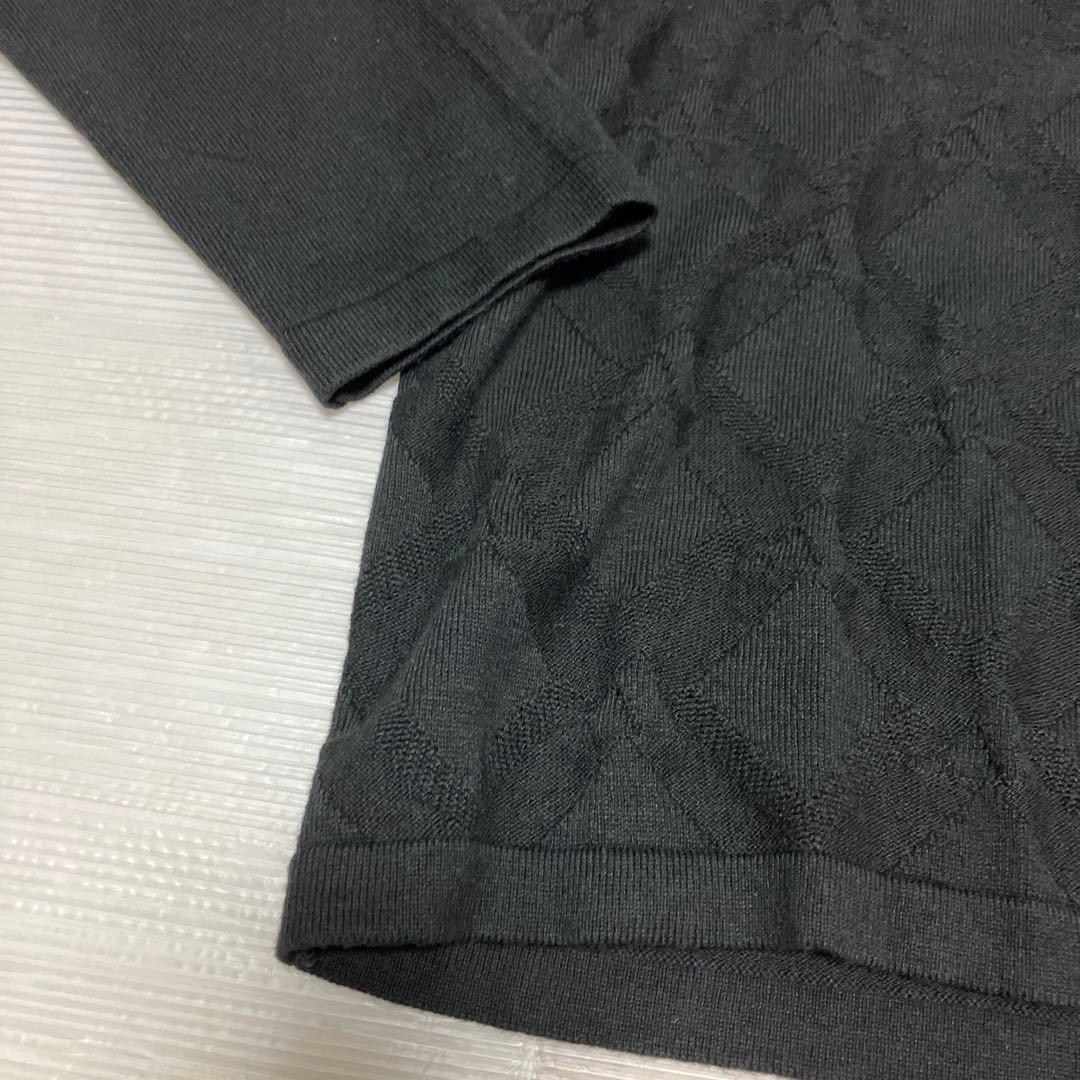 送料無料 新品 adidas GOLF アーガイル柄セーター ポロ XL BK