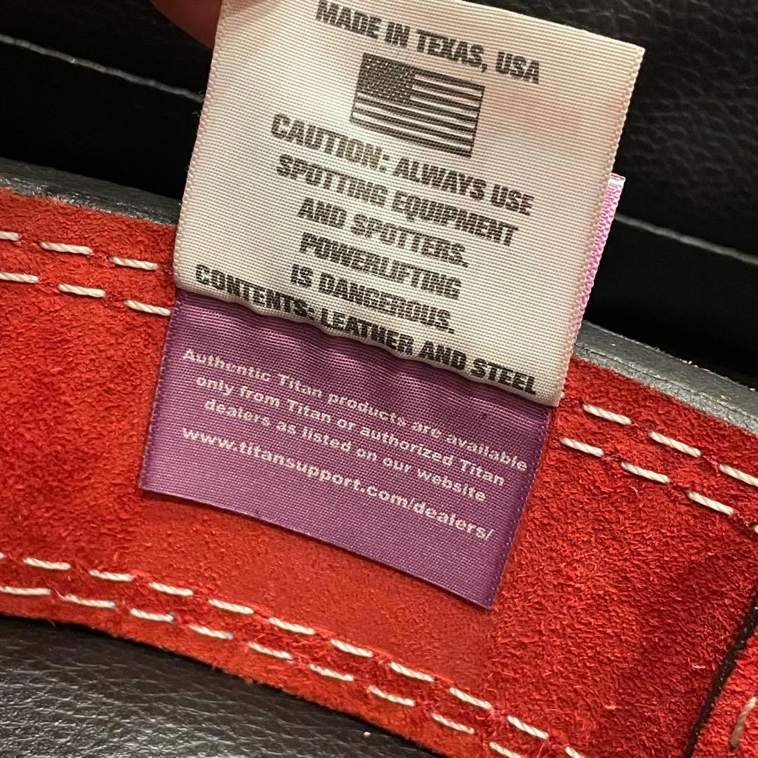 タイタン トレーニングベルト パワーベルト ロングホーン レッド