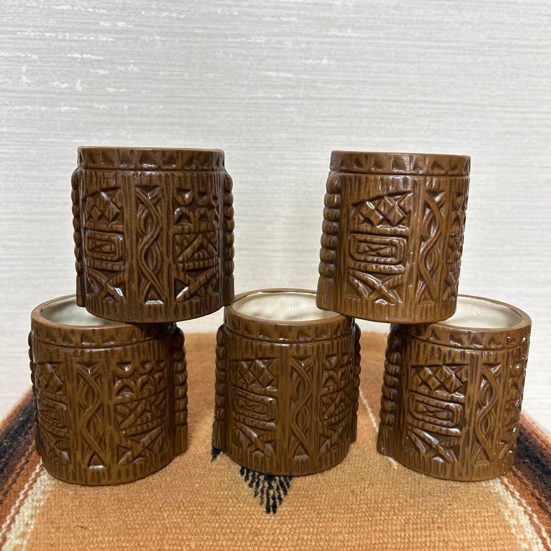 ミッドセンチュリー　TIKI ビンテージマグ5個セット
