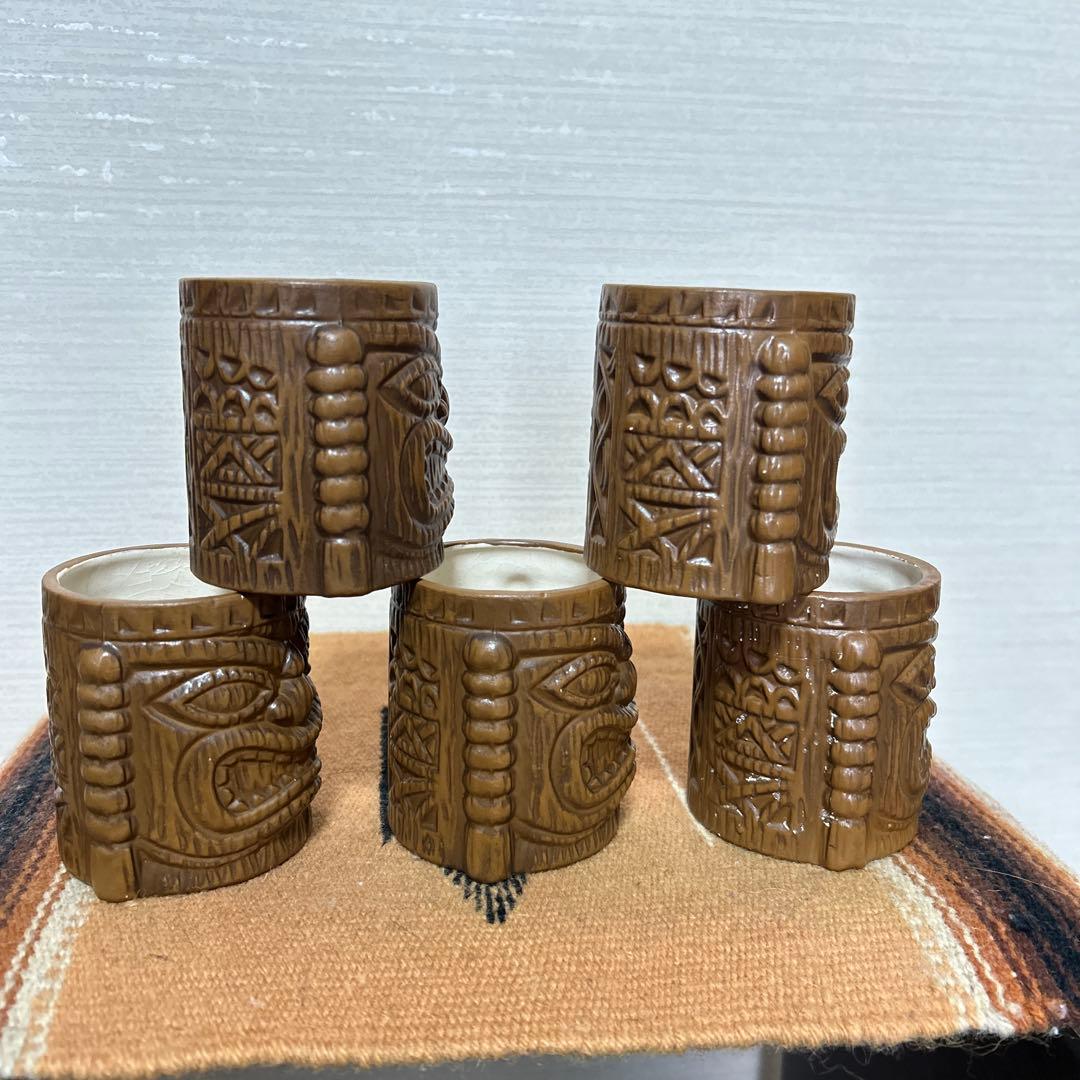 ミッドセンチュリー　TIKI ビンテージマグ5個セット