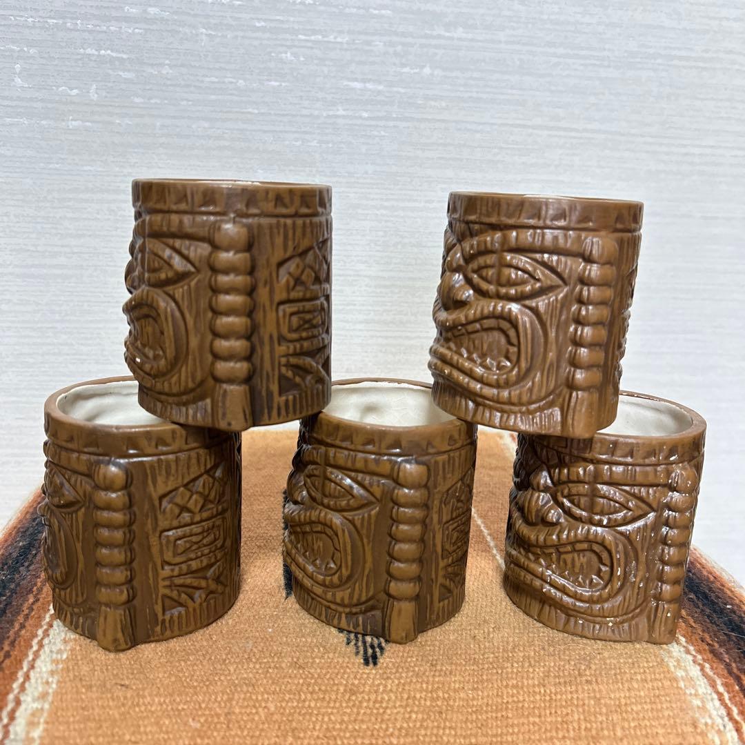 ミッドセンチュリー　TIKI ビンテージマグ5個セット