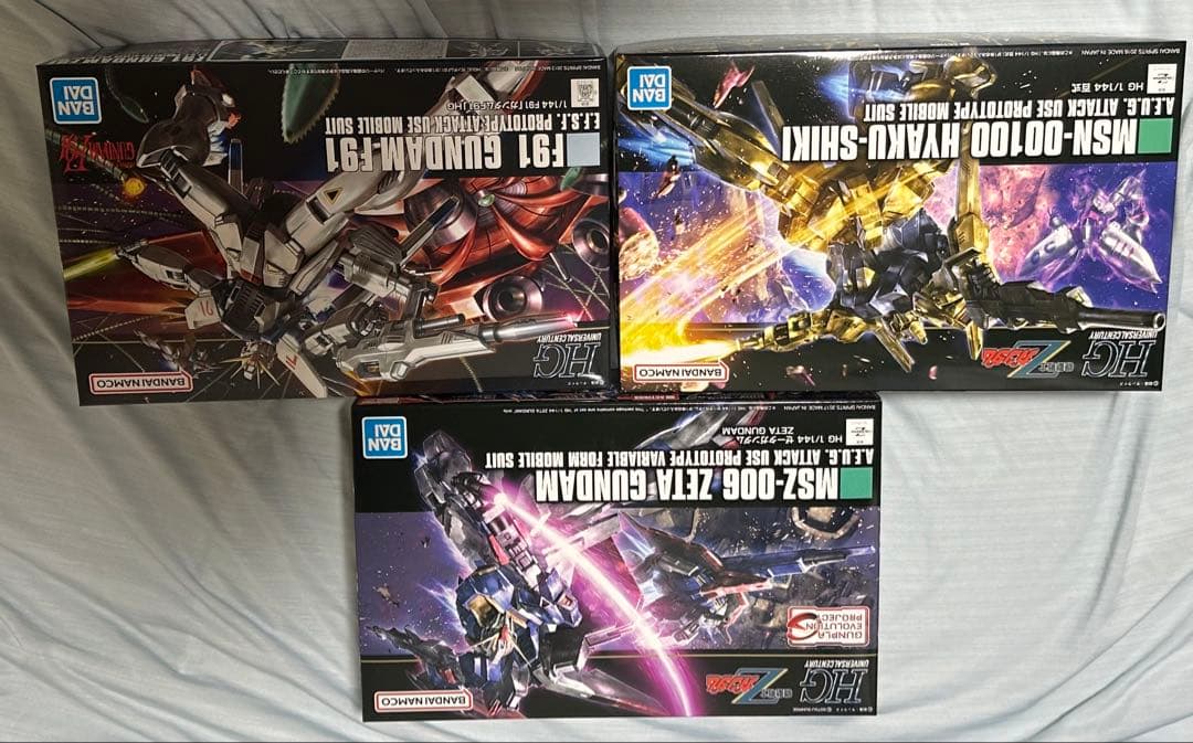 新品HGガンプラ5体セット ガンダムF91,百式,バルバトス,エアリアル,ゼータ