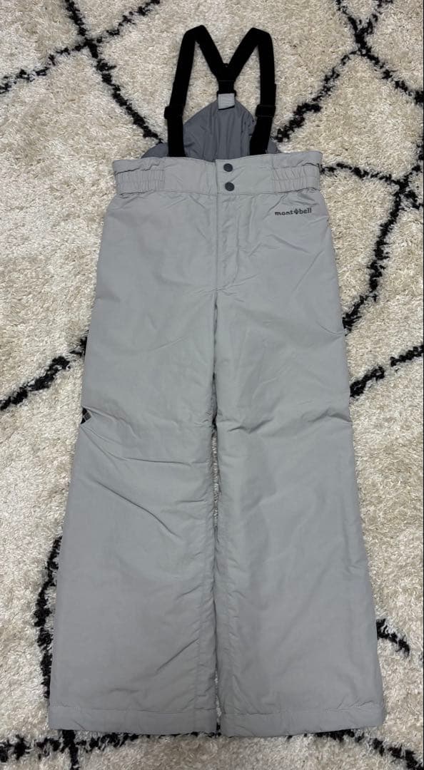 極美品＊モンベル パウダーライト ジャケット・ビブ スキーウェア上下セット140