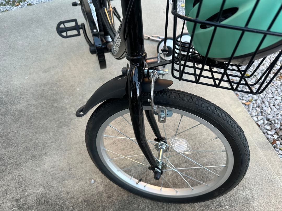 子供用自転車 ブラック バスケット付き　美品　18インチ　キッズ自転車