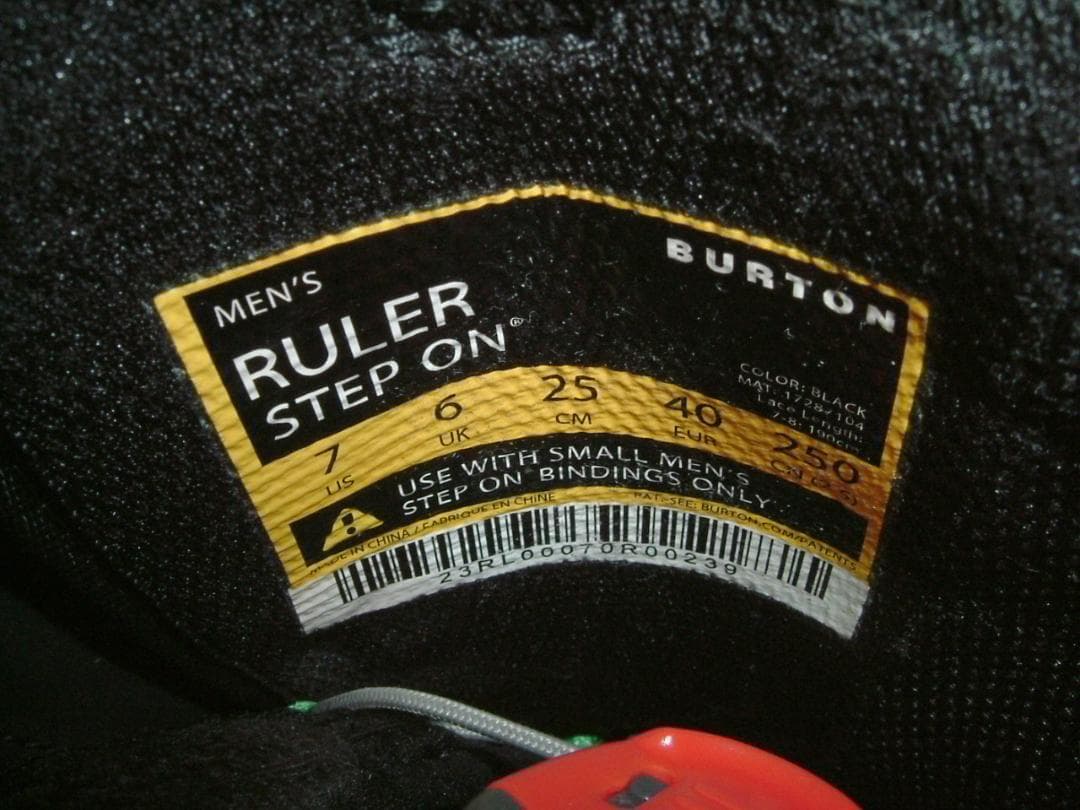 良品BURTON StepOnブーツMEN'S RULER(ルーラー) 25cm