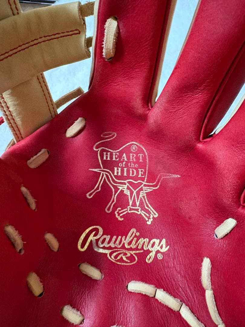 Rawlings 軟式グローブ ベージュ/レッド