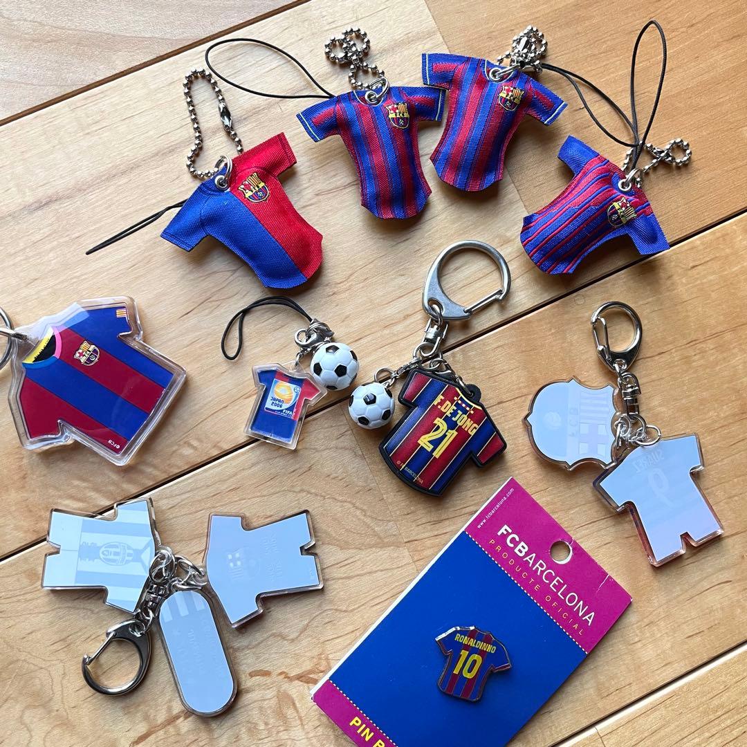 10点FCバルセロナユニフォームキーホルダーストラップロナウジーニョメッシ