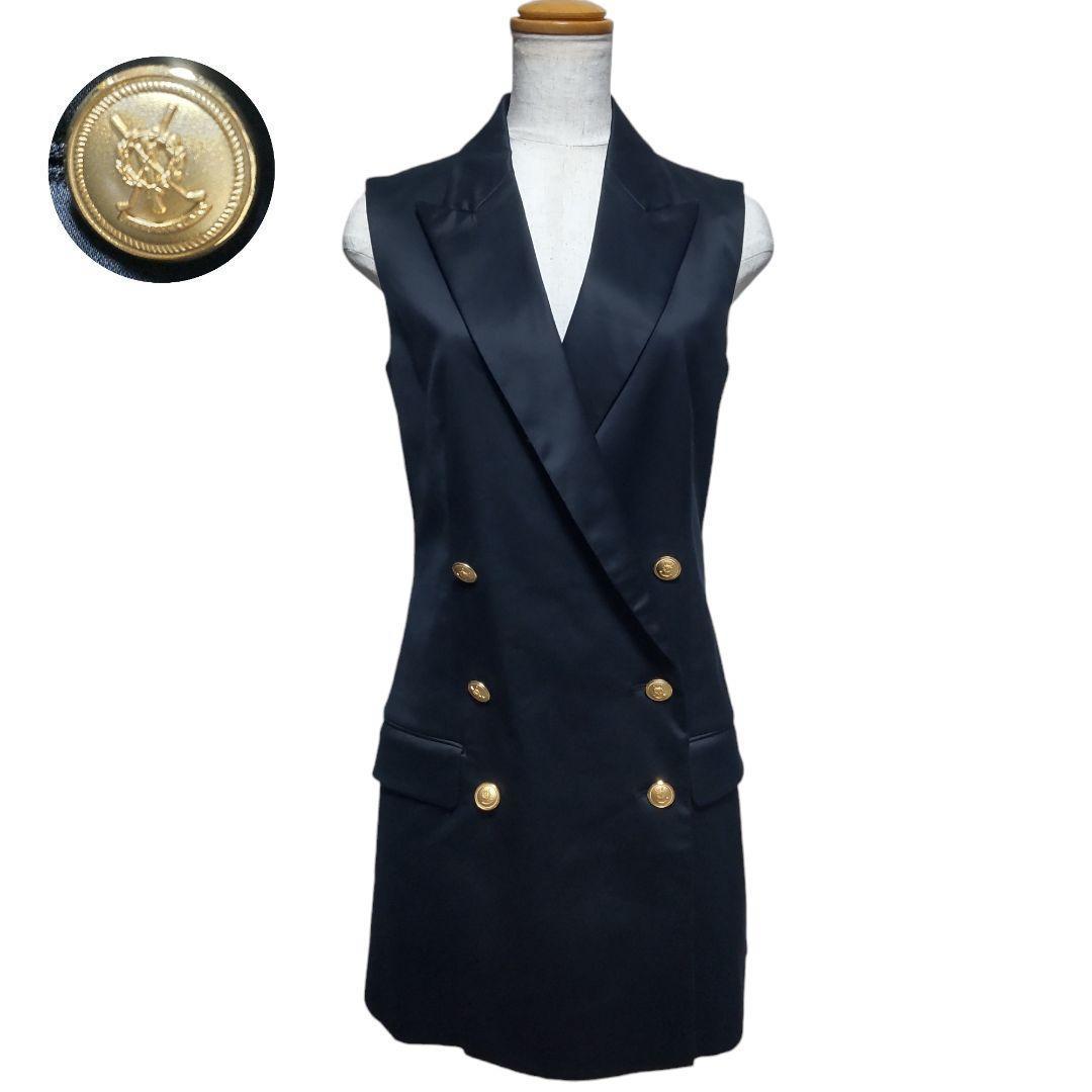 ☆新品タグ付☆セントアンドリュース ゴルフ 金ボタン ワンピース ブラック S