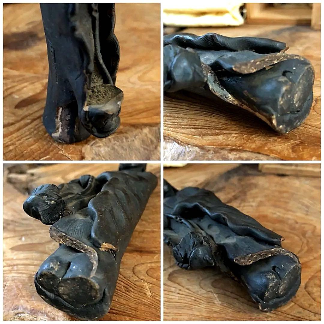 中国美術 古陶器 細密 観音菩薩像 在銘 仏像 桐箱付き