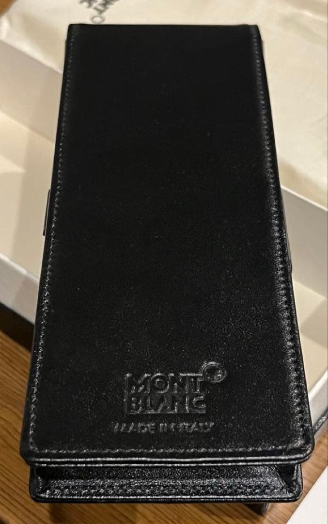 MONT BLANC 　レザーブラックペンケース　14313