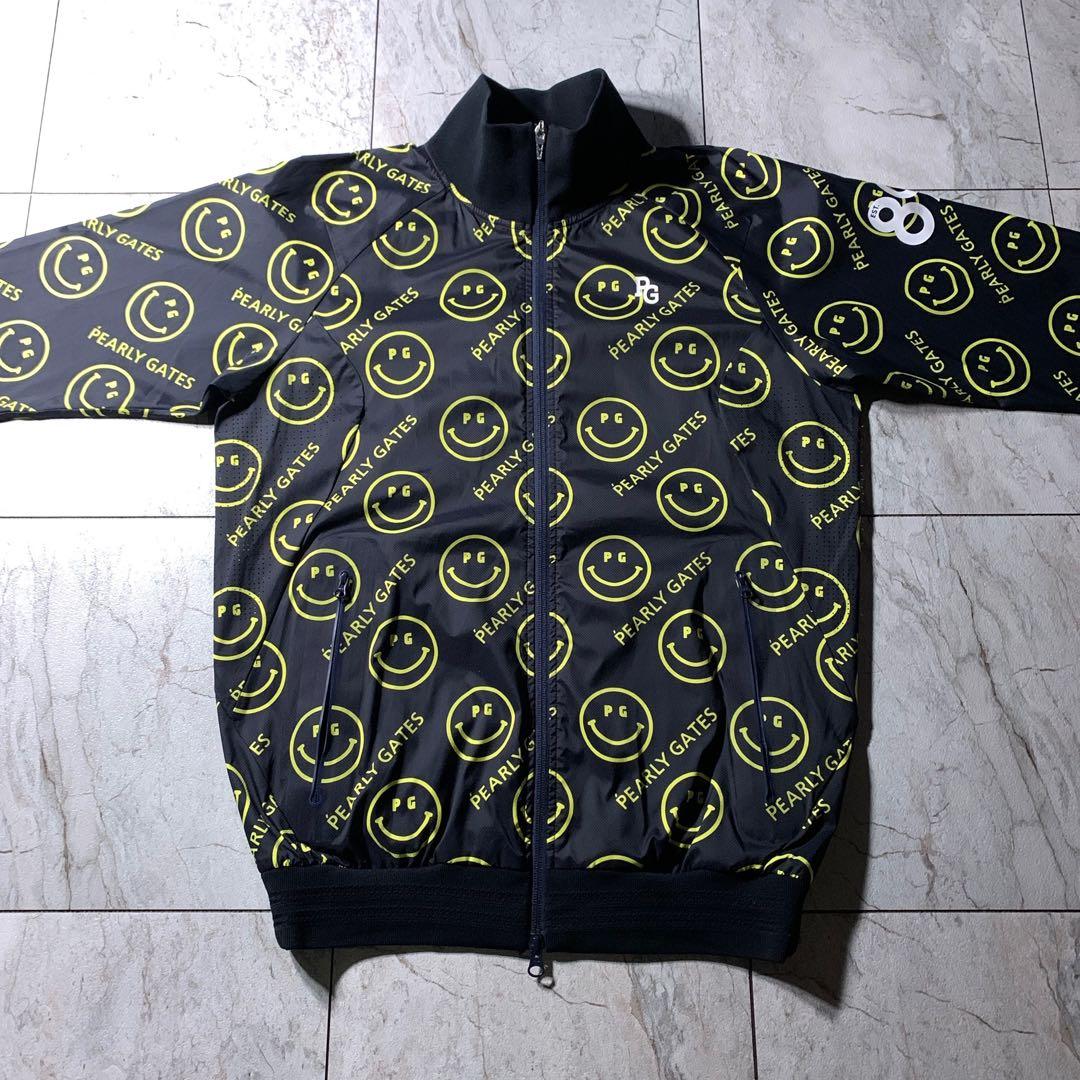 パーリーゲイツ スマイル ニコちゃん 総柄 ゴルフ ナイロンジャケット サイズ4