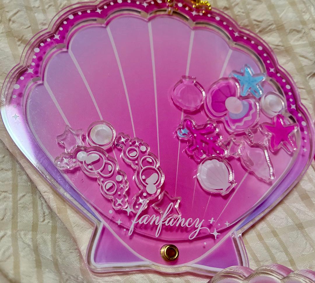 フクヤ ケース アクリルスタンドケース 缶バッジケース デコ 推し シェル 貝殻