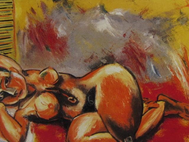 里見勝蔵、裸婦、希少な額装用画集より、新品高級額装付、状態良好