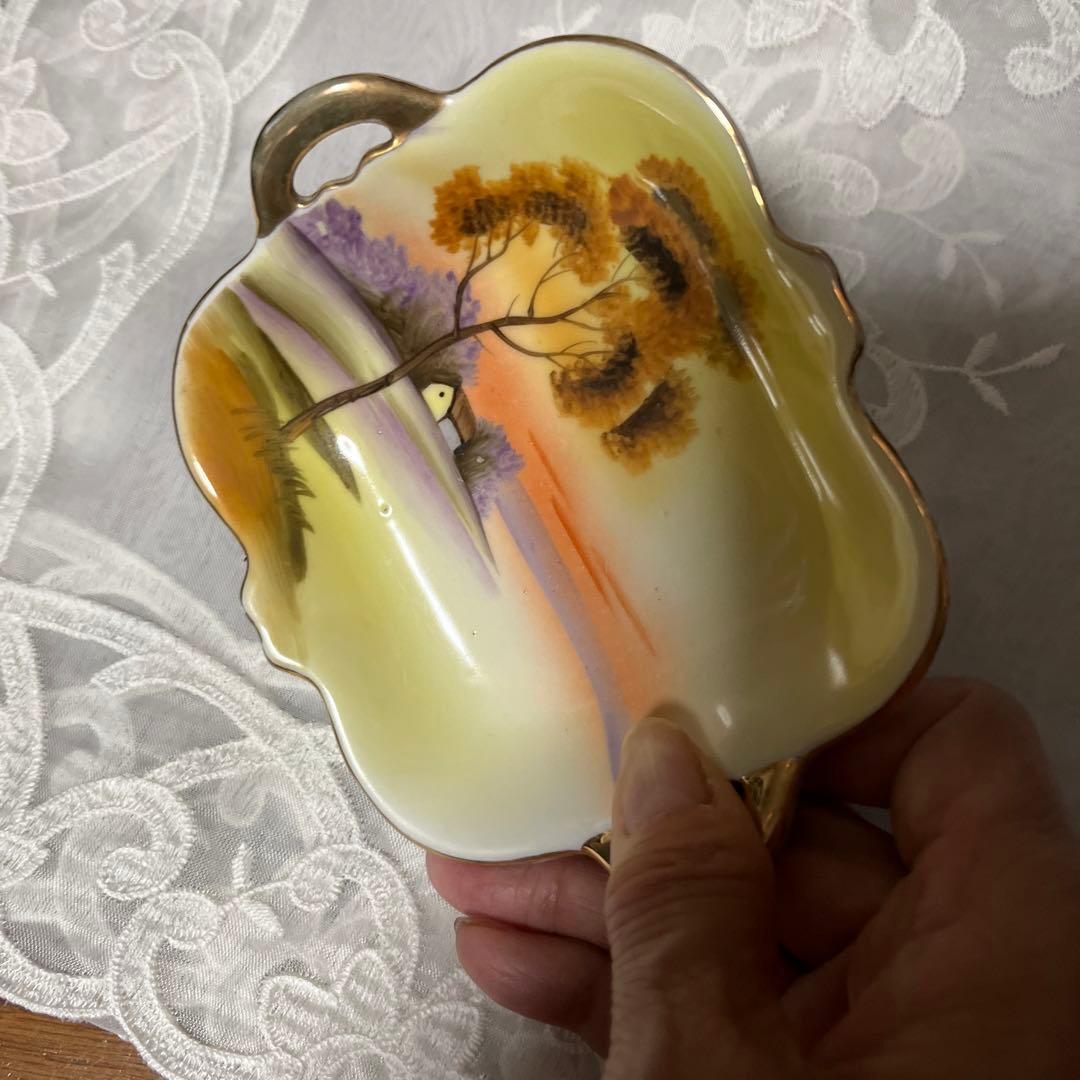 期間限定最終処分特価　オールドノリタケ　湖畔　持ち手付きトレイ　マルキ印