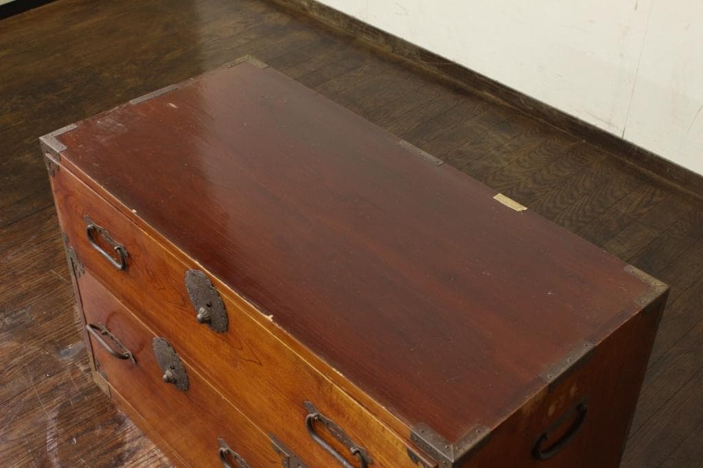 欅材！庄内箪笥・4杯！時代箪笥和家具古道具古家具古民藝和モダンローボード古布