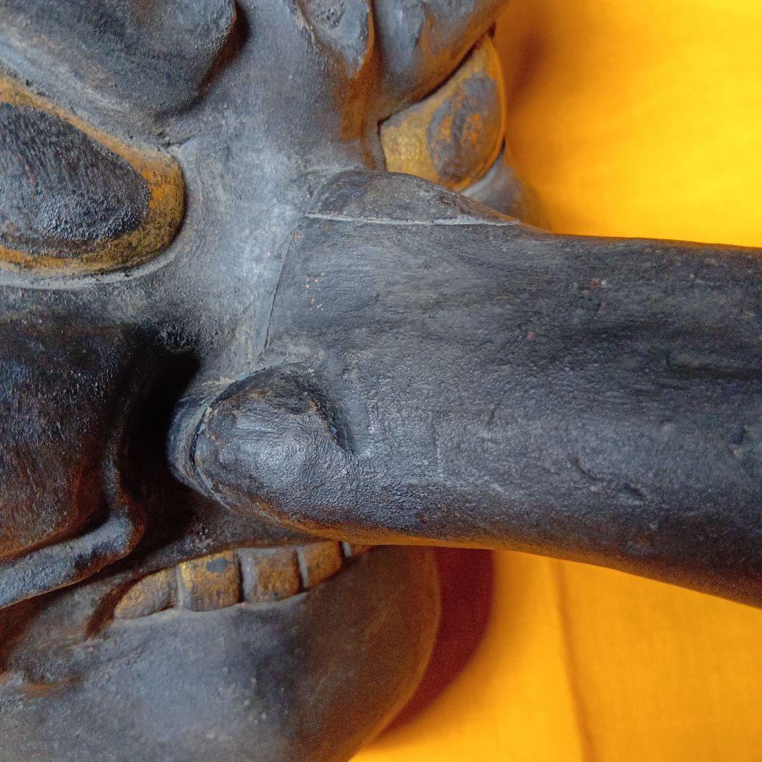 天狗面 江戸期 竈神 カマドガミ 釜神 民間信仰 呪物 妖怪 木彫り お面