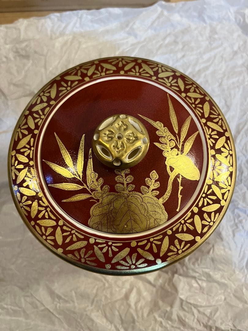 茶道具 皆具　橋本永豊　仁清写　金襴手　桐竹