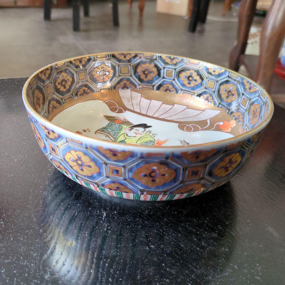 骨董　古伊万里　恵比寿様　染錦　鉢　③　金彩　器　アンティーク